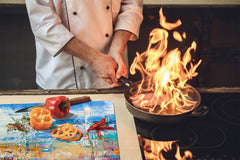 UNIQUE Tempered GLASS Kitchen Board –Scratch Resistant Glass Cutting Board – MEASURES: SINGLE: 60 x 52 cm (23,62” x 20,47”); DOUBLE: 30 x 52 cm (11,81” x 20,47”); D35 Art Series : Abstract art background 6