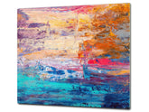 UNIQUE Tempered GLASS Kitchen Board –Scratch Resistant Glass Cutting Board – MEASURES: SINGLE: 60 x 52 cm (23,62” x 20,47”); DOUBLE: 30 x 52 cm (11,81” x 20,47”); D35 Art Series : Abstract art background 7