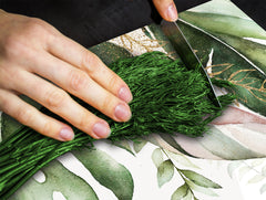 Tempered GLASS Cutting Board – Worktop saver and Pastry Board –- Glass Kitchen Board; MEASURES: SINGLE: 60 x 52 cm (23,62” x 20,47”); DOUBLE: 30 x 52 cm (11,81” x 20,47”); D34 Nature Series: Tropical watercolour