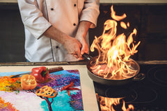 GIGANTE ASSE DA CUCINA e Copri-piano cottura a induzione; Serie di vini DD04: Ciliegie 7