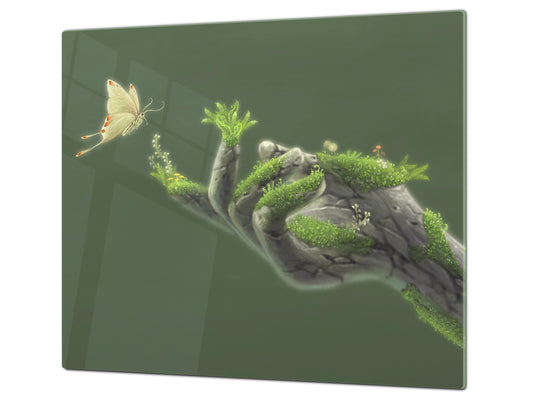 Versatile Tempered Glass Worktop Saver and Induction Cooktop Cover – Durable and Scratch-Resistant – MEASURES: SINGLE: 60 x 52 cm; DOUBLE: 2 x 30 x 52 cm; D41 Abstract Concepts Series 1 : Freedom of Wilderness