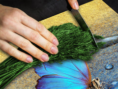 Induction Cooktop Cover Kitchen Board – Impact Resistant Glass Pastry Board; MEASURES: SINGLE: 60 x 52 cm (23,62” x 20,47”); DOUBLE: 30 x 52 cm (11,81” x 20,47”); D37 Animals Series : Tropical butterfly 2