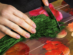 Tempered GLASS Cutting Board – Worktop saver and Pastry Board –- Glass Kitchen Board; MEASURES: SINGLE: 60 x 52 cm (23,62” x 20,47”); DOUBLE: 30 x 52 cm (11,81” x 20,47”); D34 Nature Series: Horizontal flowers