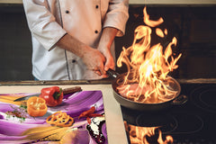 UNIQUE Tempered GLASS Kitchen Board –Scratch Resistant Glass Cutting Board – MEASURES: SINGLE: 60 x 52 cm (23,62” x 20,47”); DOUBLE: 30 x 52 cm (11,81” x 20,47”); D35 Art Series : Liquid colours 4