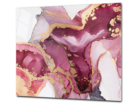 UNIQUE Tempered GLASS Kitchen Board –Scratch Resistant Glass Cutting Board – MEASURES: SINGLE: 60 x 52 cm (23,62” x 20,47”); DOUBLE: 30 x 52 cm (11,81” x 20,47”); D35 Art Series : Liquid colours 5