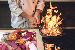 UNIQUE Tempered GLASS Kitchen Board –Scratch Resistant Glass Cutting Board – MEASURES: SINGLE: 60 x 52 cm (23,62” x 20,47”); DOUBLE: 30 x 52 cm (11,81” x 20,47”); D35 Art Series : Liquid colours 5