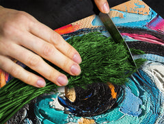 Premium Tempered Glass Cutting Board and Worktop Saver – Glass Pastry Board and Cooktop Cover – MEASURES: SINGLE: 60 x 52 cm; DOUBLE: 2 x 30 x 52 cm; D40 Colorful Illustrations Series : Multicolored Eye 1