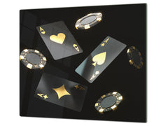 Chopping Board - Induction Cooktop Cover - Glass Cutting Board – Impact & Shatter Resistant – MEASURES: SINGLE: 60 x 52 cm; DOUBLE: 2 x 30 x 52 cm; D42 Modern Art Series : Night at Casino 2