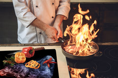 Induction Cooktop Cover Kitchen Board – Impact Resistant Glass Pastry Board; MEASURES: SINGLE: 60 x 52 cm (23,62” x 20,47”); DOUBLE: 30 x 52 cm (11,81” x 20,47”); D37 Animals Series : Colourful gorilla