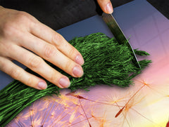 Tempered GLASS Cutting Board – Worktop saver and Pastry Board –- Glass Kitchen Board; MEASURES: SINGLE: 60 x 52 cm (23,62” x 20,47”); DOUBLE: 30 x 52 cm (11,81” x 20,47”); D34 Nature Series: Sunset dandelion