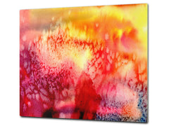 TEMPERED GLASS CHOPPING BOARD – Glass Cutting Board and Worktop Saver; MEASURES: SINGLE: 60 x 52 cm (23,62” x 20,47”); DOUBLE: 30 x 52 cm (11,81” x 20,47”); D36 Textures Series : Abstract multicoloured background