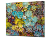 Tempered GLASS Cutting Board – Worktop saver and Pastry Board –- Glass Kitchen Board; MEASURES: SINGLE: 60 x 52 cm (23,62” x 20,47”); DOUBLE: 30 x 52 cm (11,81” x 20,47”); D34 Nature Series: Rock garden 1
