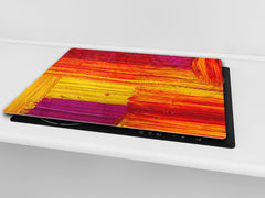 TEMPERED GLASS CHOPPING BOARD – Glass Cutting Board and Worktop Saver; MEASURES: SINGLE: 60 x 52 cm (23,62” x 20,47”); DOUBLE: 30 x 52 cm (11,81” x 20,47”); D36 Textures Series : Abstract colour texture