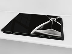 Versatile Tempered Glass Worktop Saver and Induction Cooktop Cover – Durable and Scratch-Resistant – MEASURES: SINGLE: 60 x 52 cm; DOUBLE: 2 x 30 x 52 cm; D41 Abstract Concepts Series 1 : Hourglass in the Void