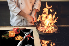 Versatile Tempered Glass Worktop Saver and Induction Cooktop Cover – Durable and Scratch-Resistant – MEASURES: SINGLE: 60 x 52 cm; DOUBLE: 2 x 30 x 52 cm; D41 Abstract Concepts Series 1 : Hourglass in the Void