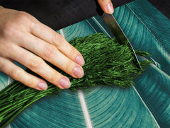 Tempered GLASS Cutting Board – Worktop saver and Pastry Board –- Glass Kitchen Board; MEASURES: SINGLE: 60 x 52 cm (23,62” x 20,47”); DOUBLE: 30 x 52 cm (11,81” x 20,47”); D34 Nature Series: Tropical leaves texture