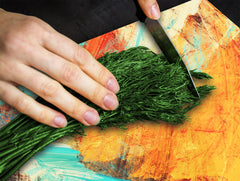 TEMPERED GLASS CHOPPING BOARD – Glass Cutting Board and Worktop Saver; MEASURES: SINGLE: 60 x 52 cm (23,62” x 20,47”); DOUBLE: 30 x 52 cm (11,81” x 20,47”); D36 Textures Series : Modern futuristic pattern