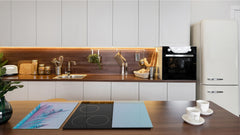 Tempered GLASS Cutting Board – Worktop saver and Pastry Board –- Glass Kitchen Board; MEASURES: SINGLE: 60 x 52 cm (23,62” x 20,47”); DOUBLE: 30 x 52 cm (11,81” x 20,47”); D34 Nature Series: Tropical leaves
