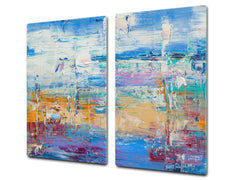 UNIQUE Tempered GLASS Kitchen Board –Scratch Resistant Glass Cutting Board – MEASURES: SINGLE: 60 x 52 cm (23,62” x 20,47”); DOUBLE: 30 x 52 cm (11,81” x 20,47”); D35 Art Series : Abstract art background 6