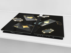 Chopping Board - Induction Cooktop Cover - Glass Cutting Board – Impact & Shatter Resistant – MEASURES: SINGLE: 60 x 52 cm; DOUBLE: 2 x 30 x 52 cm; D42 Modern Art Series : Night at Casino 2