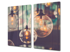 Chopping Board Set - Induction Cooktop Cover –Glass Cutting Board; MEASURES: SINGLE: 60 x 52 cm (23,62” x 20,47”); DOUBLE: 30 x 52 cm (11,81” x 20,47”); D39 Miscellaneous Series : Retro lamps