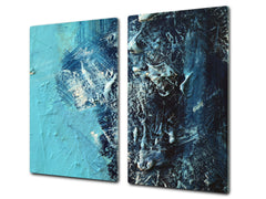 TEMPERED GLASS CHOPPING BOARD – Glass Cutting Board and Worktop Saver; MEASURES: SINGLE: 60 x 52 cm (23,62” x 20,47”); DOUBLE: 30 x 52 cm (11,81” x 20,47”); D36 Textures Series : Vintage texture