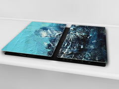 TEMPERED GLASS CHOPPING BOARD – Glass Cutting Board and Worktop Saver; MEASURES: SINGLE: 60 x 52 cm (23,62” x 20,47”); DOUBLE: 30 x 52 cm (11,81” x 20,47”); D36 Textures Series : Vintage texture