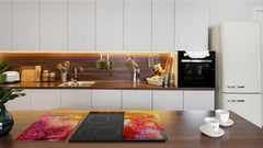 TEMPERED GLASS CHOPPING BOARD – Glass Cutting Board and Worktop Saver; MEASURES: SINGLE: 60 x 52 cm (23,62” x 20,47”); DOUBLE: 30 x 52 cm (11,81” x 20,47”); D36 Textures Series : Abstract multicoloured background