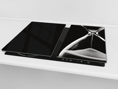 Versatile Tempered Glass Worktop Saver and Induction Cooktop Cover – Durable and Scratch-Resistant – MEASURES: SINGLE: 60 x 52 cm; DOUBLE: 2 x 30 x 52 cm; D41 Abstract Concepts Series 1 : Hourglass in the Void