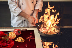 Gigantic Worktop saver and Pastry Board - Tempered GLASS Cutting Board - MEASURES: SINGLE: 80 x 52 cm; DOUBLE: 40 x 52 cm; DD44 Nature series : Romantic red rose