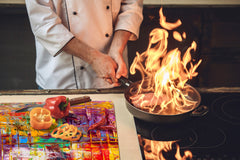 UNIQUE Tempered GLASS Kitchen Board – Impact & Scratch Resistant Cooktop cover – SINGLE: 80 x 52 cm; DOUBLE: 40 x 52 cm; DD45 Art Series : Abstract art background 2