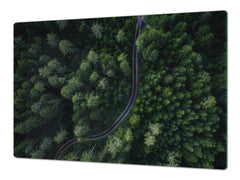 ENORMOUS Tempered GLASS Chopping Board - Induction Cooktop Cover – SINGLE: 80 x 52 cm; DOUBLE: 40 x 52 cm; DD49 Miscellaneous series : Forest road