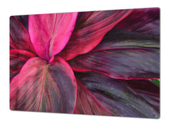 Gigantic Worktop saver and Pastry Board - Tempered GLASS Cutting Board - MEASURES: SINGLE: 80 x 52 cm; DOUBLE: 40 x 52 cm; DD44 Nature series : Fluorescent leaves