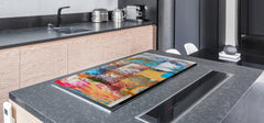 UNIQUE Tempered GLASS Kitchen Board – Impact & Scratch Resistant Cooktop cover – SINGLE: 80 x 52 cm; DOUBLE: 40 x 52 cm; DD45 Art Series : Abstract art background 3