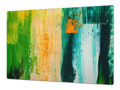 UNIQUE Tempered GLASS Kitchen Board – Impact & Scratch Resistant Cooktop cover – SINGLE: 80 x 52 cm; DOUBLE: 40 x 52 cm; DD45 Art Series : Abstract art background 4