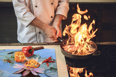 Gigantic Worktop saver and Pastry Board - Tempered GLASS Cutting Board - MEASURES: SINGLE: 80 x 52 cm; DOUBLE: 40 x 52 cm; DD44 Nature series : Beautiful water lilly flower 1