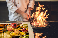 GIGANTIC CUTTING BOARD and Cooktop Cover - Glass Kitchen Board;SINGLE: 80 x 52 cm (31,5” x 20,47”); DOUBLE: 40 x 52 cm (15,75” x 20,47”); DD48 Herbs and spices Series : Curry powder