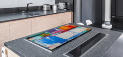 UNIQUE Tempered GLASS Kitchen Board – Impact & Scratch Resistant Cooktop cover – SINGLE: 80 x 52 cm; DOUBLE: 40 x 52 cm; DD45 Art Series : Abstract art background 5