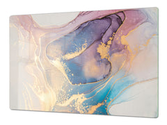 UNIQUE Tempered GLASS Kitchen Board – Impact & Scratch Resistant Cooktop cover – SINGLE: 80 x 52 cm; DOUBLE: 40 x 52 cm; DD45 Art Series : Liquid colours 1