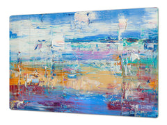 UNIQUE Tempered GLASS Kitchen Board – Impact & Scratch Resistant Cooktop cover – SINGLE: 80 x 52 cm; DOUBLE: 40 x 52 cm; DD45 Art Series : Abstract art background 6