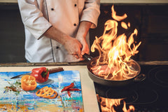 UNIQUE Tempered GLASS Kitchen Board – Impact & Scratch Resistant Cooktop cover – SINGLE: 80 x 52 cm; DOUBLE: 40 x 52 cm; DD45 Art Series : Abstract art background 6