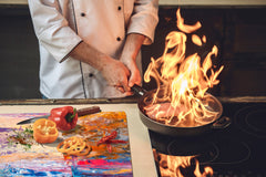 UNIQUE Tempered GLASS Kitchen Board – Impact & Scratch Resistant Cooktop cover – SINGLE: 80 x 52 cm; DOUBLE: 40 x 52 cm; DD45 Art Series : Abstract art background 7