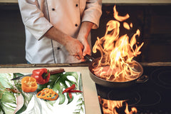 Gigantic Worktop saver and Pastry Board - Tempered GLASS Cutting Board - MEASURES: SINGLE: 80 x 52 cm; DOUBLE: 40 x 52 cm; DD44 Nature series : Tropical watercolour