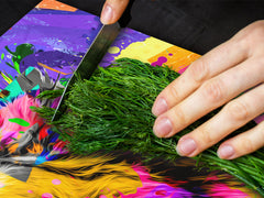 BIG KITCHEN BOARD & Induction Cooktop Cover – Glass Pastry Board – SINGLE: 80 x 52 cm (31,5” x 20,47”); DOUBLE: 40 x 52 cm (15,75” x 20,47”); DD47 Animals Series : Colourful lion