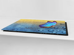 BIG KITCHEN BOARD & Induction Cooktop Cover β Glass Pastry Board β SINGLE: 80 x 52 cm (31,5β x 20,47β); DOUBLE: 40 x 52 cm (15,75β x 20,47β); DD47 Animals Series : Tropical butterfly 2