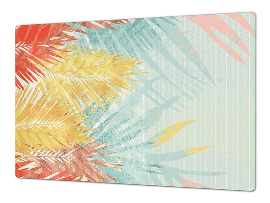 Gigantic Worktop saver and Pastry Board - Tempered GLASS Cutting Board - MEASURES: SINGLE: 80 x 52 cm; DOUBLE: 40 x 52 cm; DD44 Nature series : Botanical wall art.