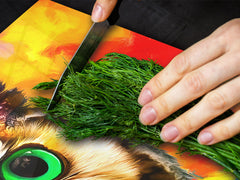 BIG KITCHEN BOARD & Induction Cooktop Cover – Glass Pastry Board – SINGLE: 80 x 52 cm (31,5” x 20,47”); DOUBLE: 40 x 52 cm (15,75” x 20,47”); DD47 Animals Series : Colourful owl