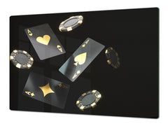 ENORMOUS Tempered GLASS Chopping Board - Induction Cooktop Cover – SINGLE: 80 x 52 cm; DOUBLE: 40 x 52 cm; DD52a : Night at the Casino 2