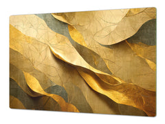 ENORMOUS Tempered GLASS Chopping Board - Induction Cooktop Cover – SINGLE: 80 x 52 cm; DOUBLE: 40 x 52 cm; DD51 : Golden Structure