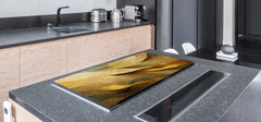 ENORMOUS Tempered GLASS Chopping Board - Induction Cooktop Cover – SINGLE: 80 x 52 cm; DOUBLE: 40 x 52 cm; DD51 : Golden Structure